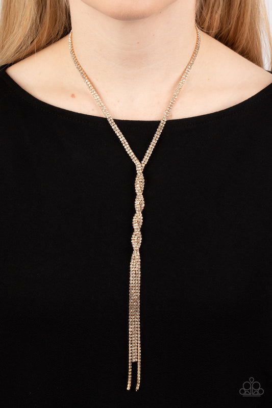 Impressively Icy - Gold Necklace