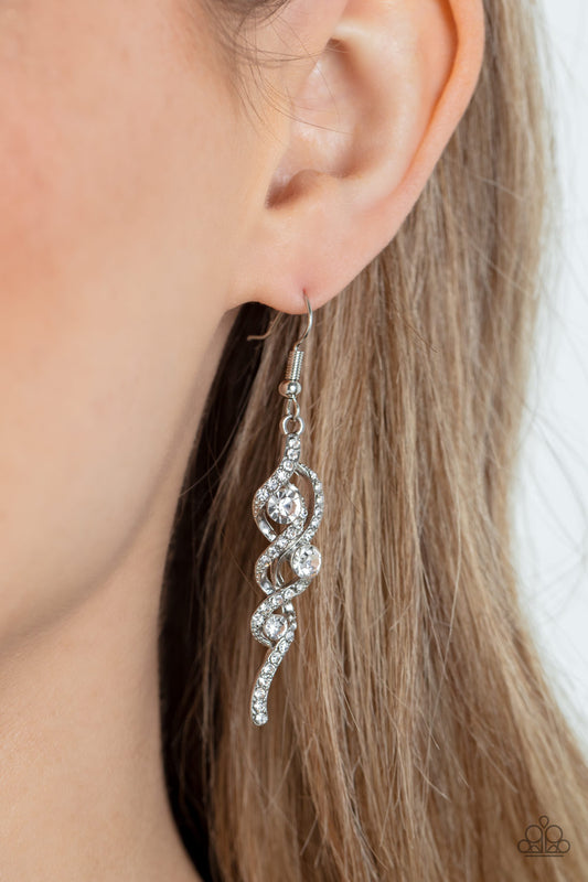 Highly Flammable - White Earring