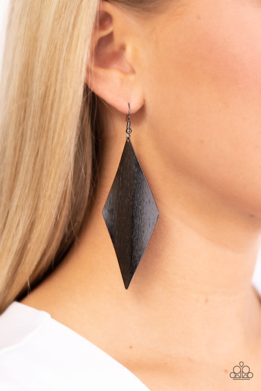 Retro Rally - Black Earring