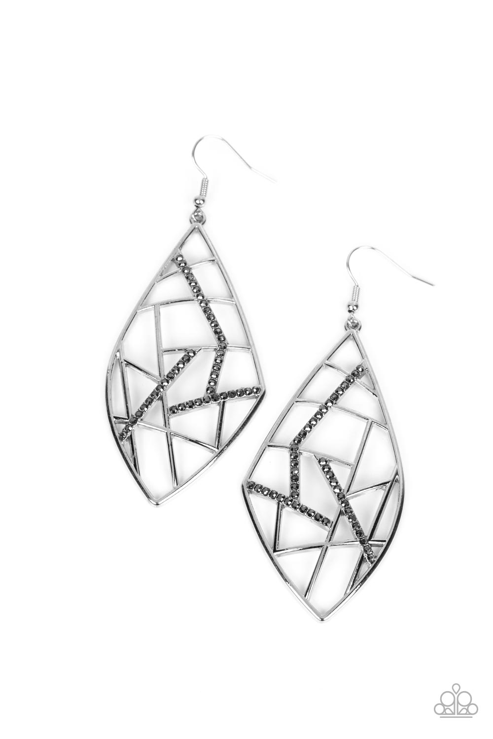 Geo Grid - Silver Earring