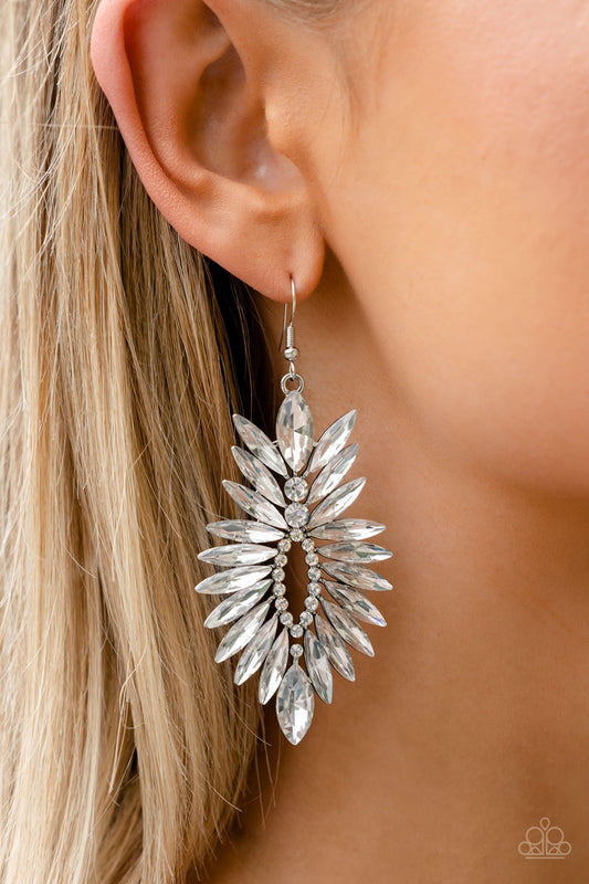 Turn Up the Luxe - White Earring