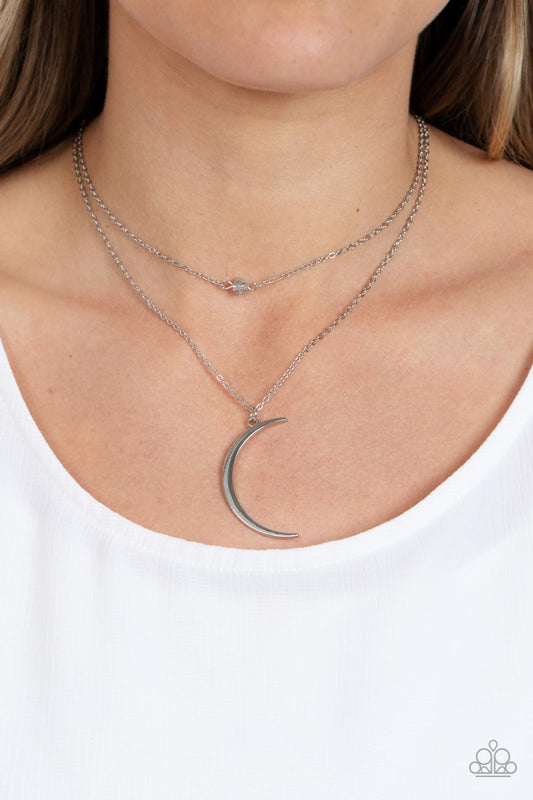 Modern Moonbeam - Silver Necklace