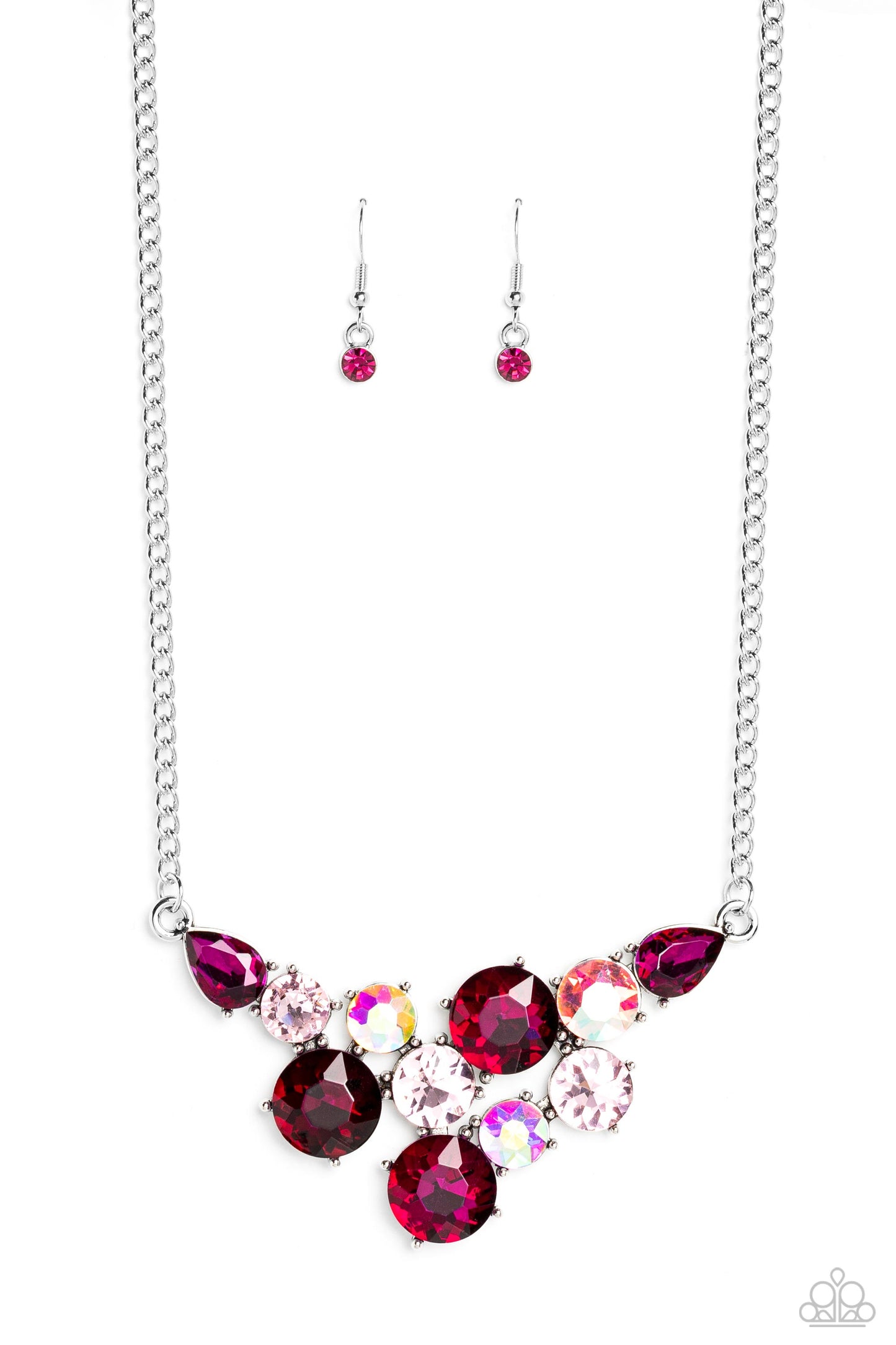 Round Royalty - Pink Necklace & Bracelet Set