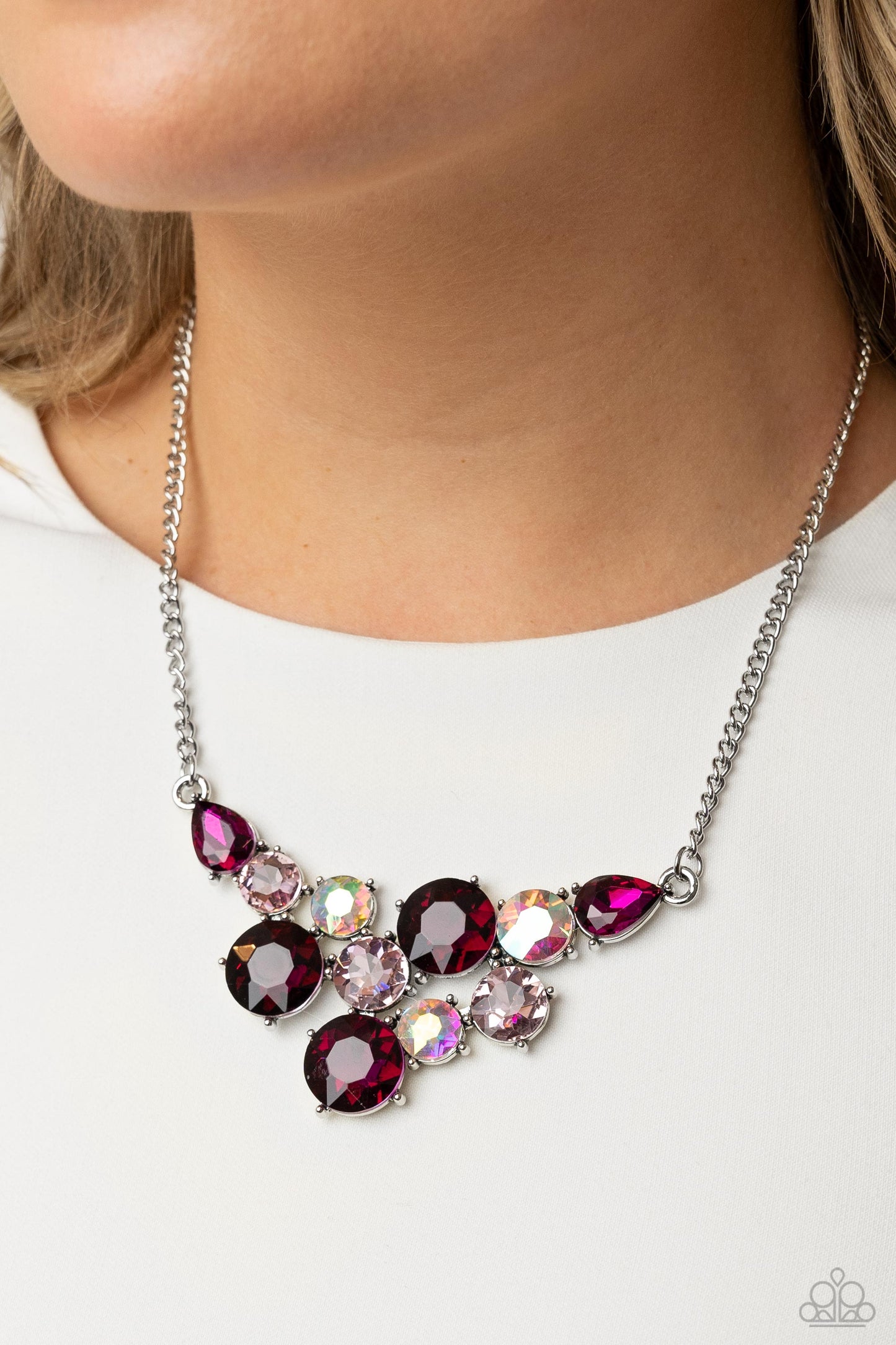 Round Royalty - Pink Necklace & Bracelet Set