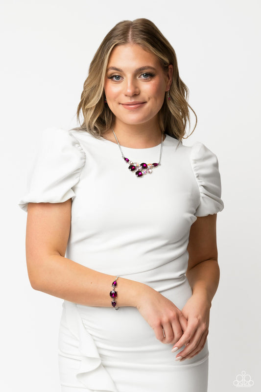 Round Royalty - Pink Necklace & Bracelet Set