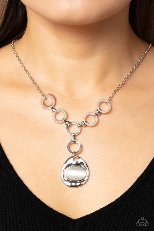 Get OVAL It - White Necklace