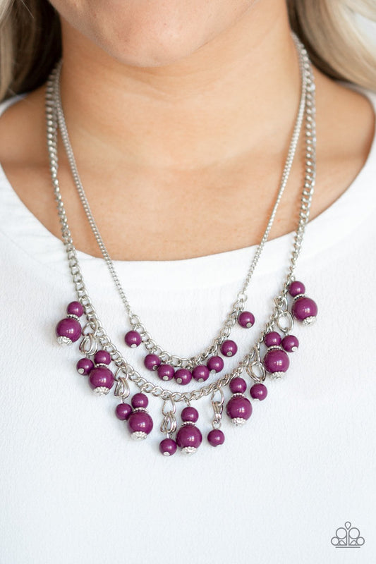 Purple Beautifully Beaded Necklace