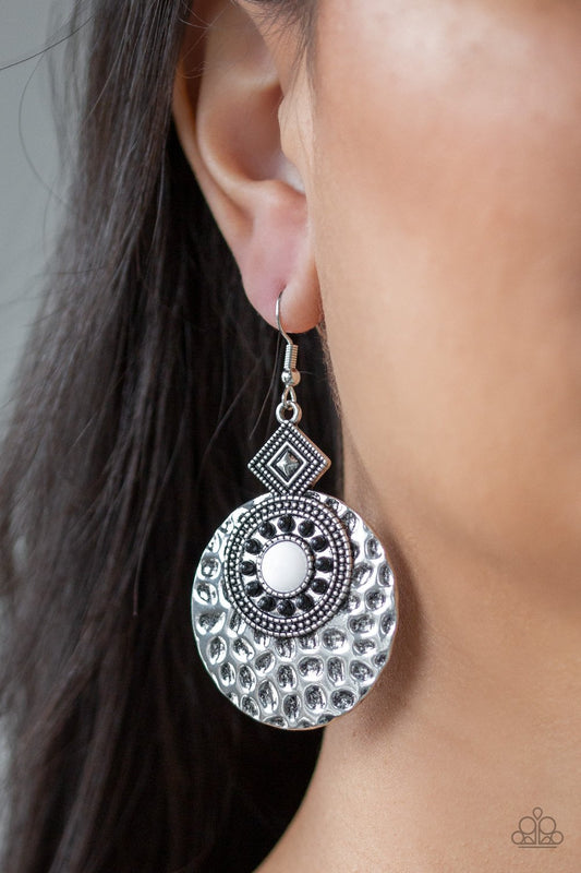 White Mayan Mood Earrings