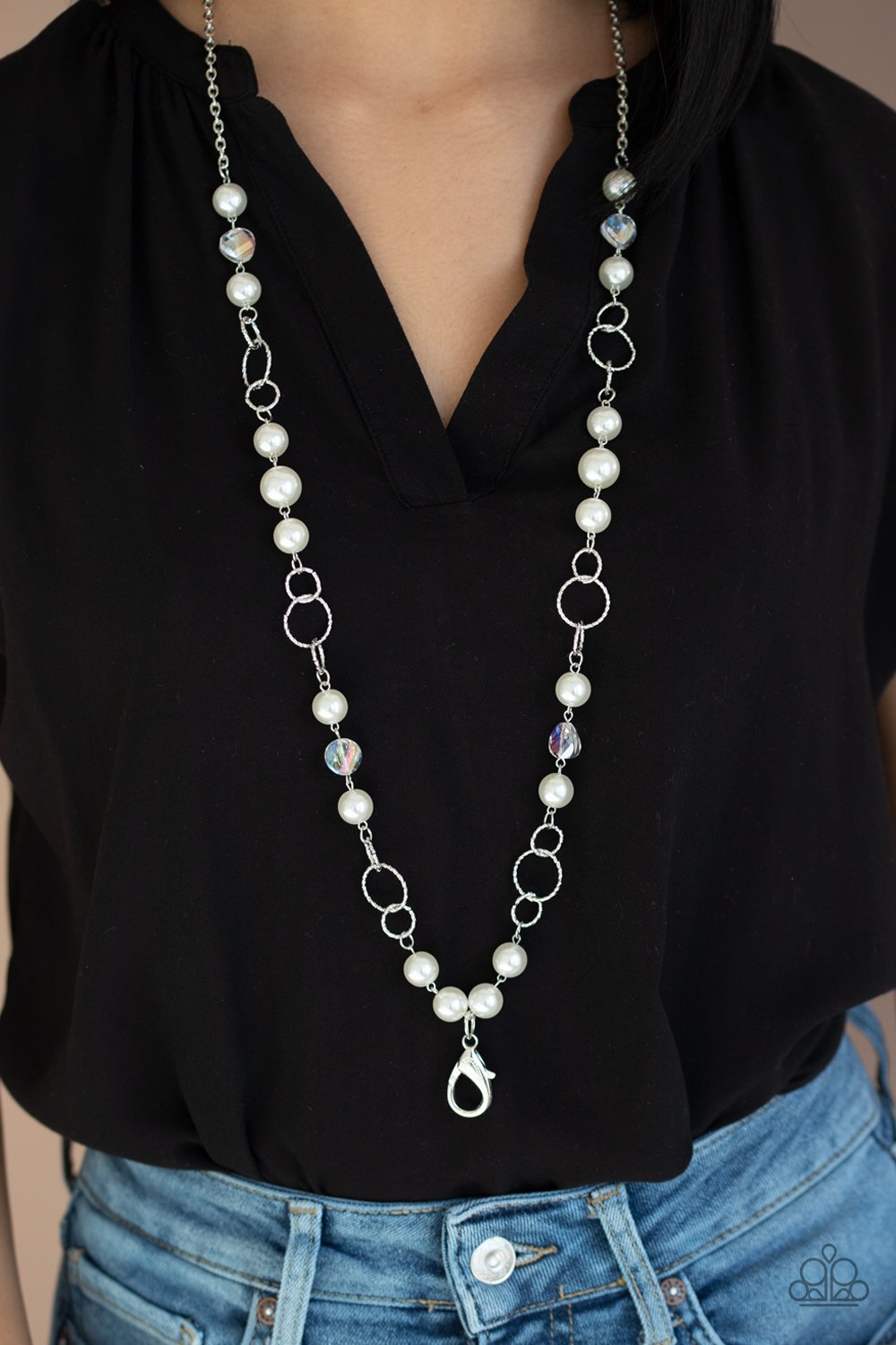 Prized Pearls - White Lanyard Necklace