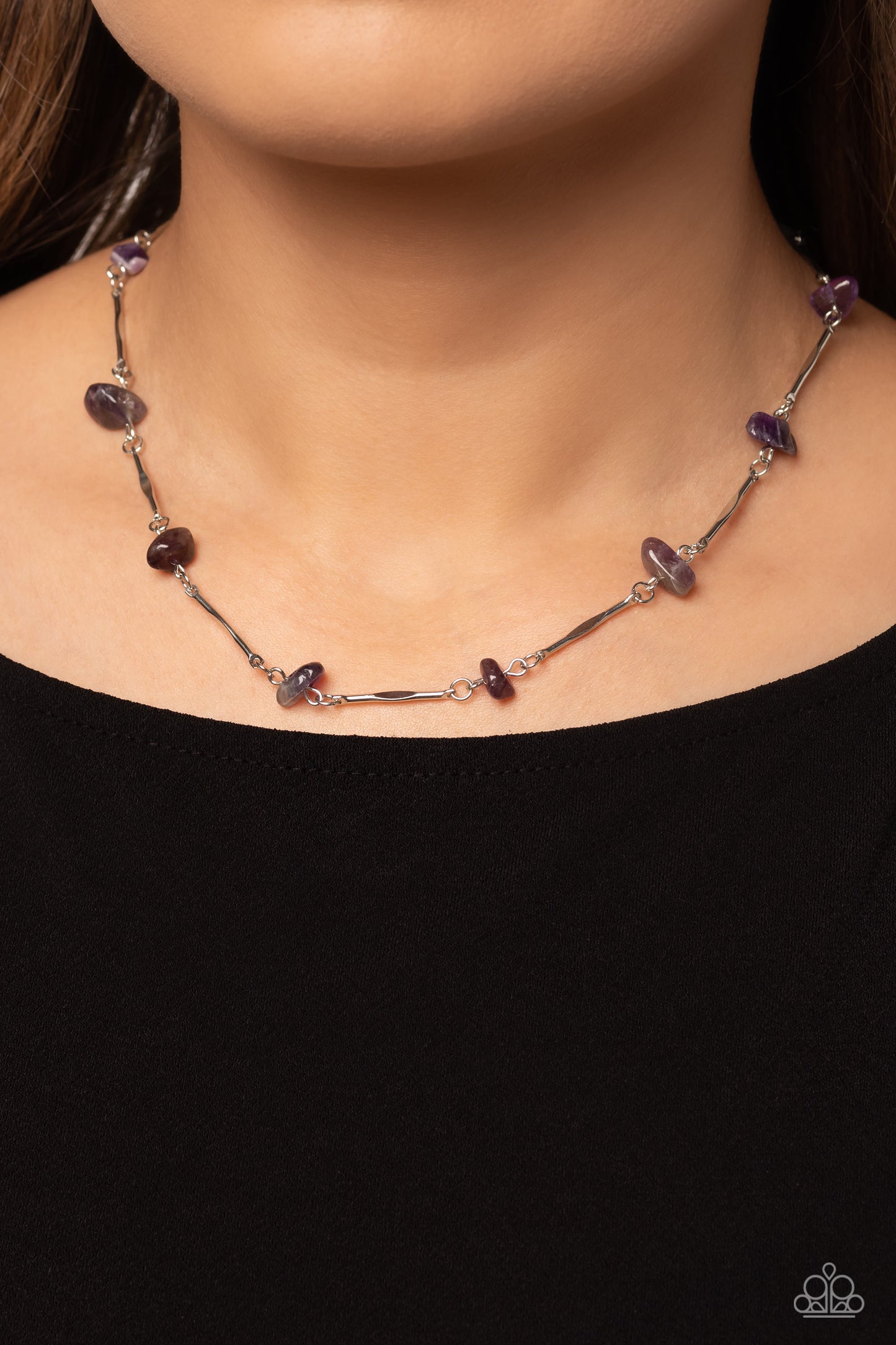 Chiseled Construction - Purple Necklace