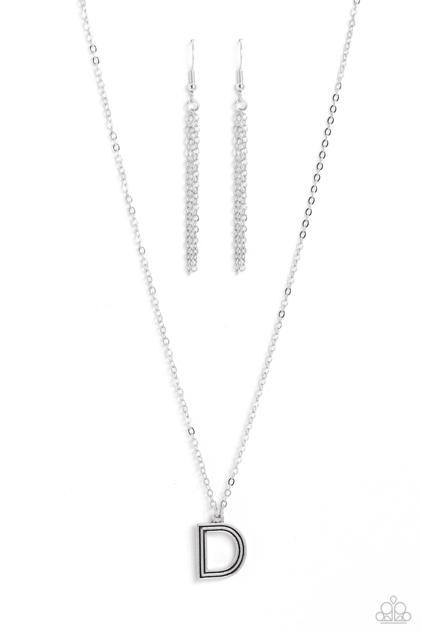 Leave Your Initials - Silver - D Necklace