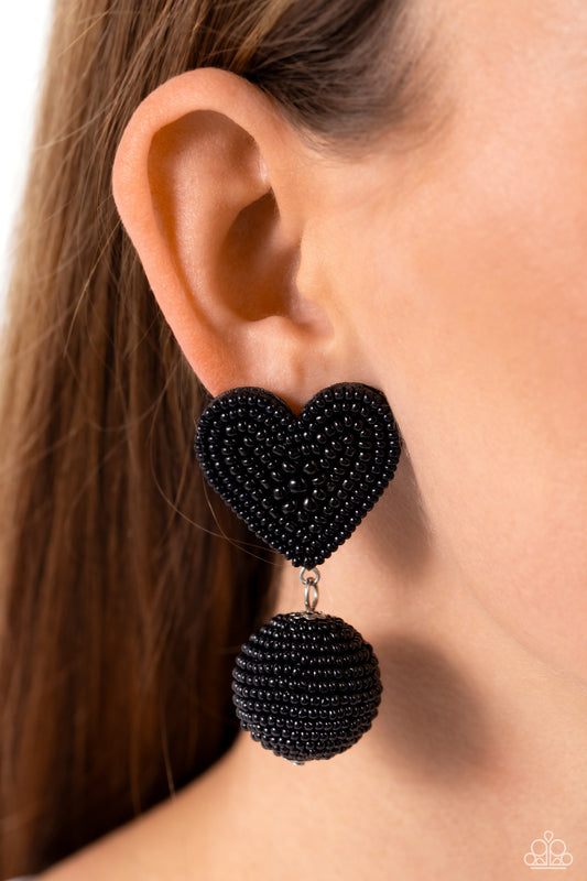 Spherical Sweethearts - Black Earring