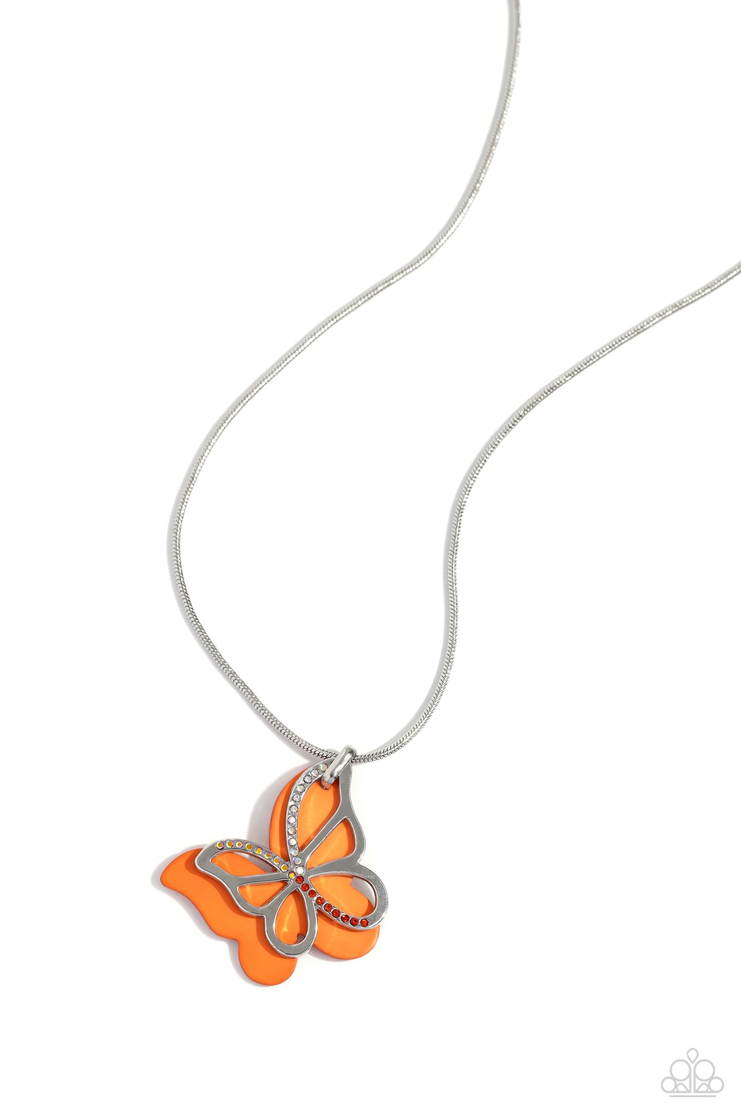 Detailed Dance - Orange Necklace