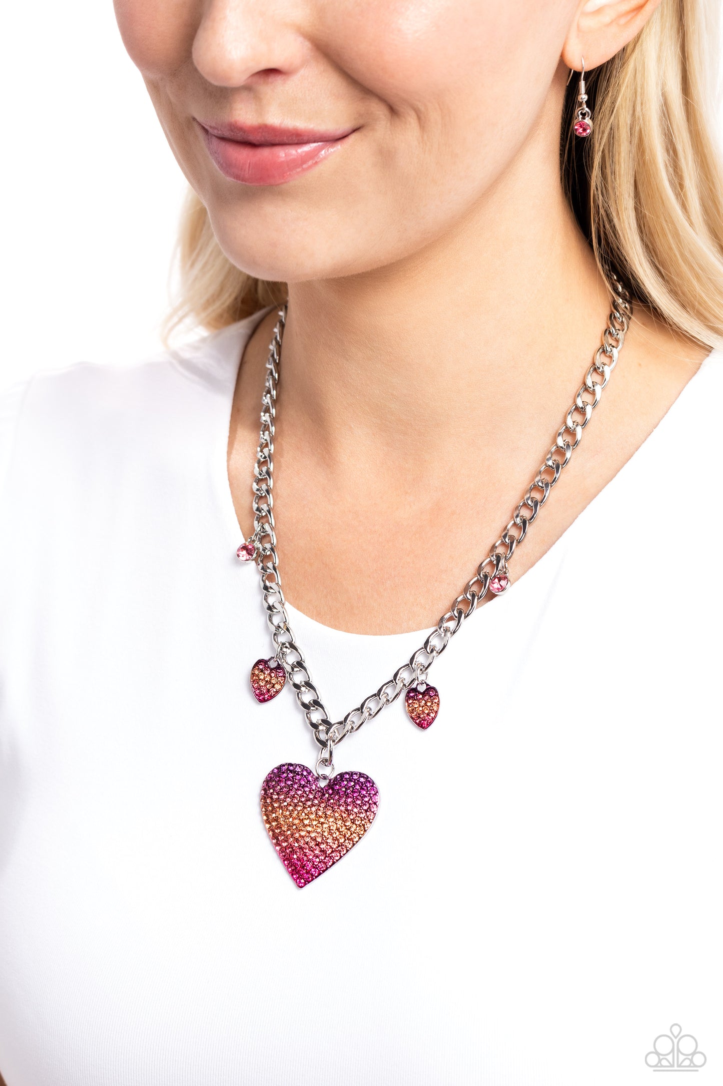 For the Most HEART - Pink Necklace