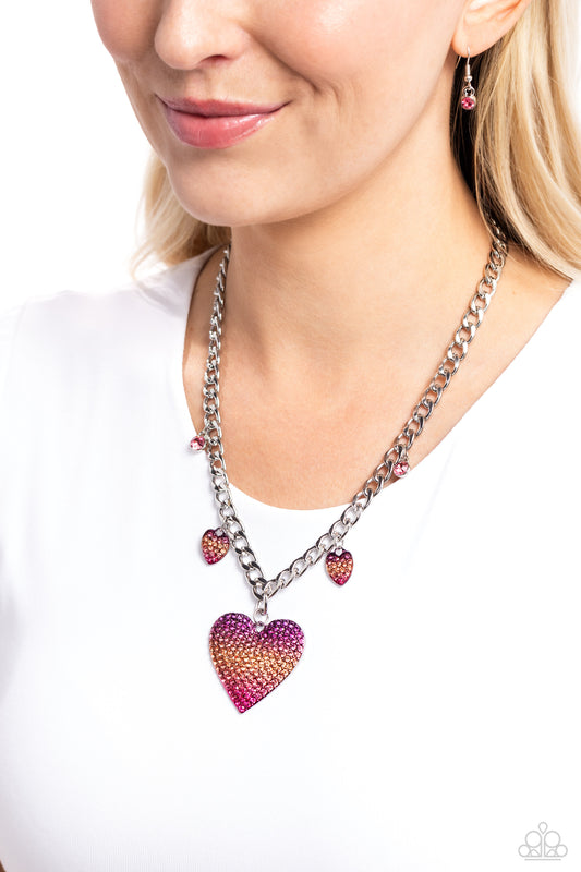 For the Most HEART - Pink Necklace