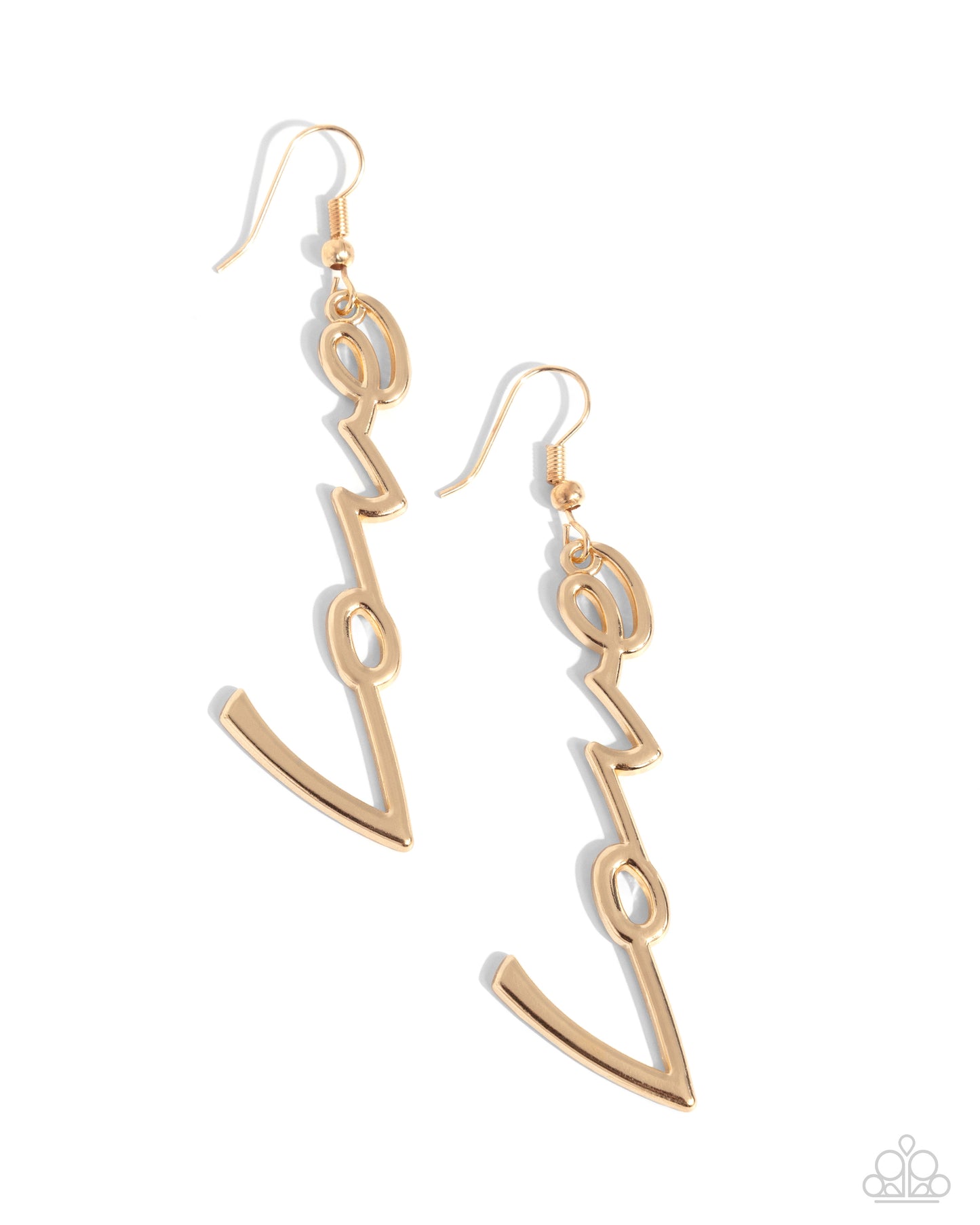 Light-Catching Letters - Gold Earring