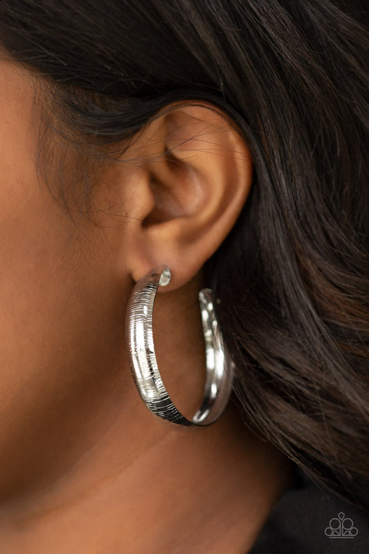 Silver Hoop Wild Earrings
