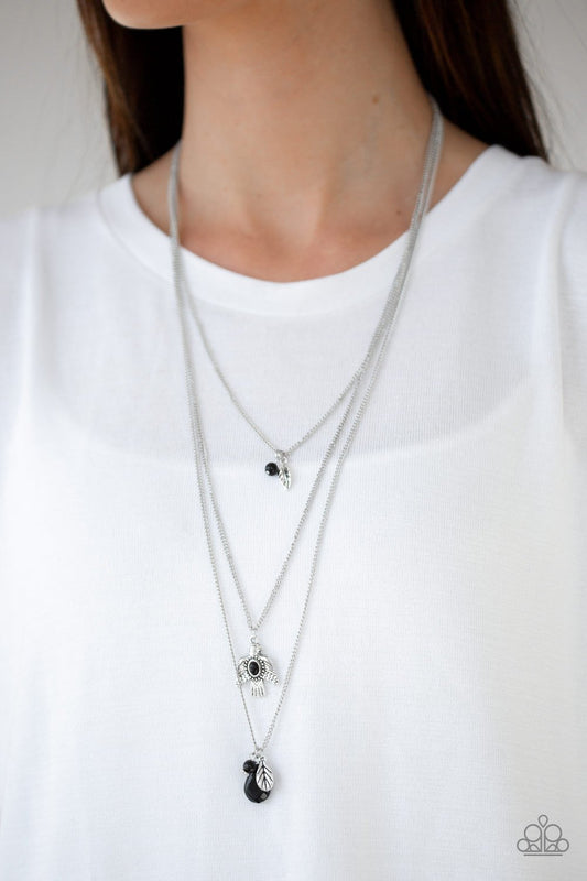 Soar With The Eagles - Black Necklace