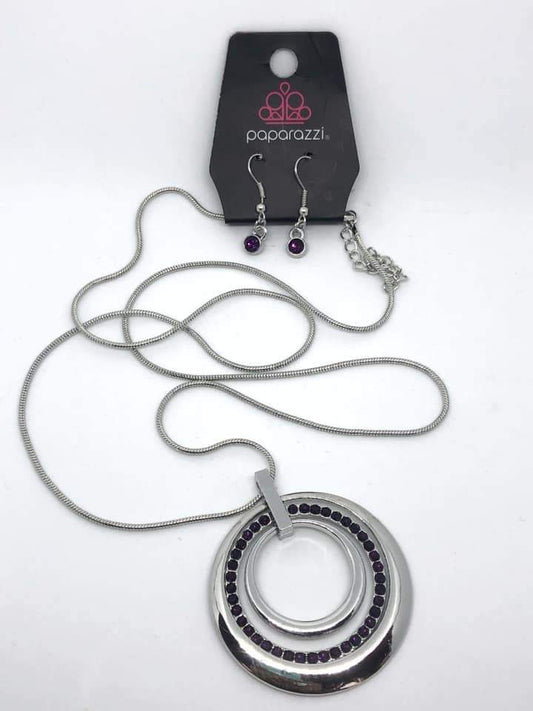 Gather Around Gorgeous - Purple Necklace