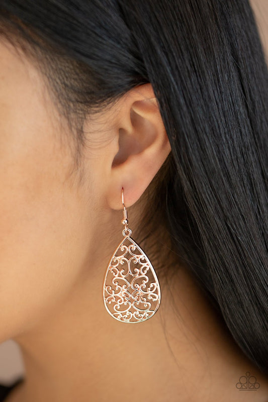 Rose Gold Divine Vine Earrings
