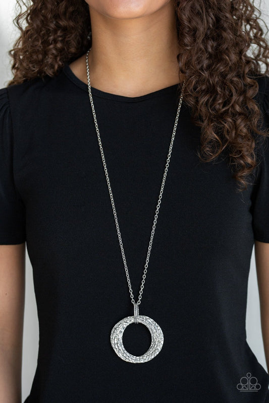 Silver Metal Marathon Necklace