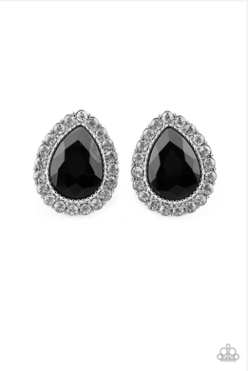 All HAUTE And Bothered - Black Clip-On Earrings