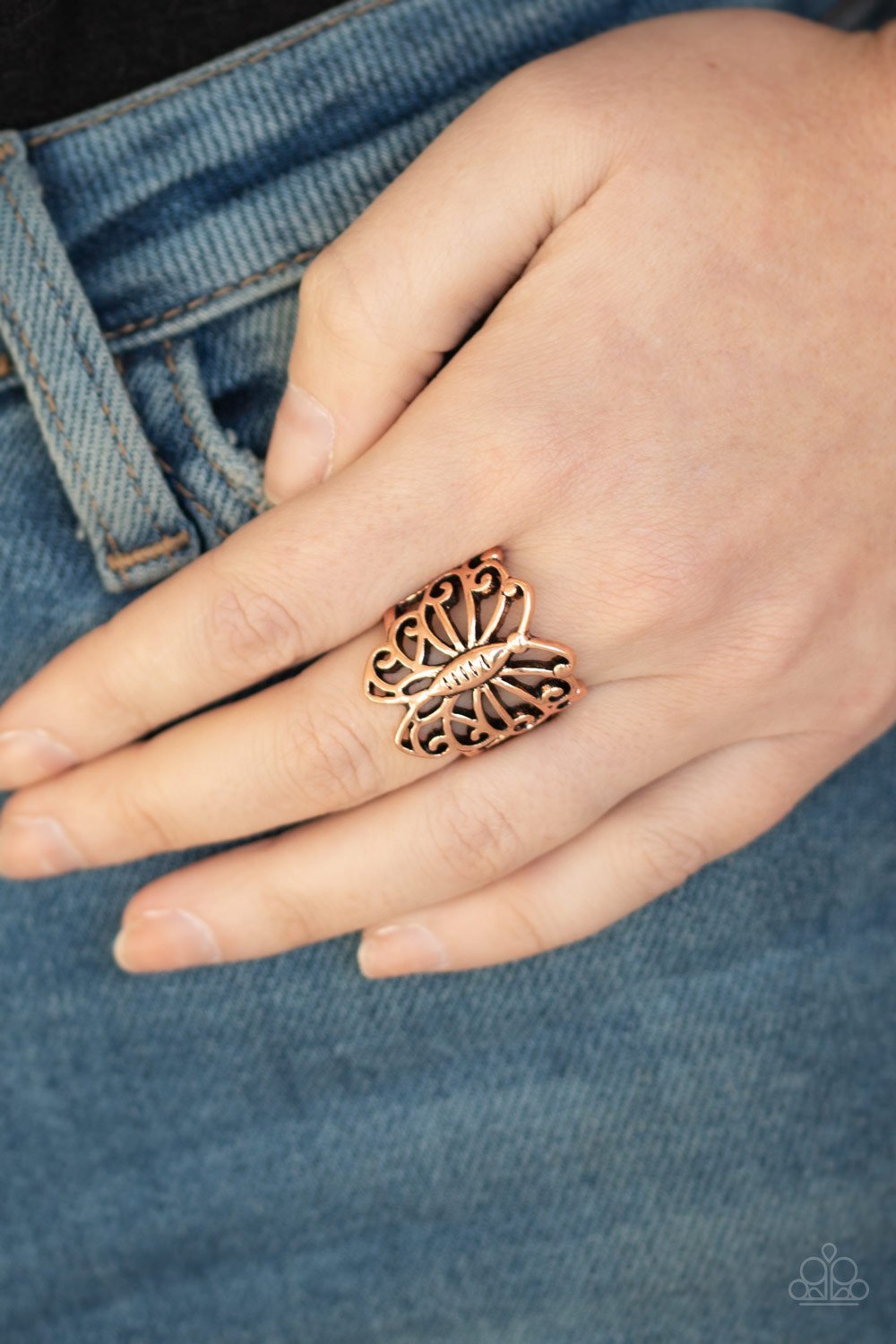 Wouldn't Hurt  BUTTERFLY - Copper Ring