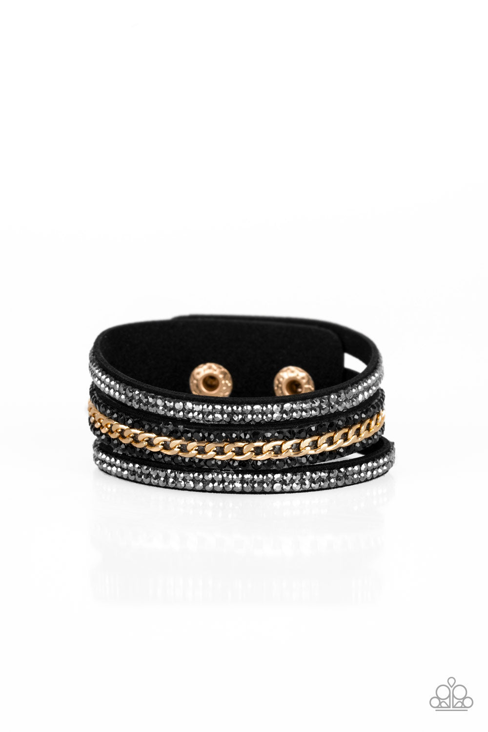 Rollin In Rhinestones - Black Bracelet