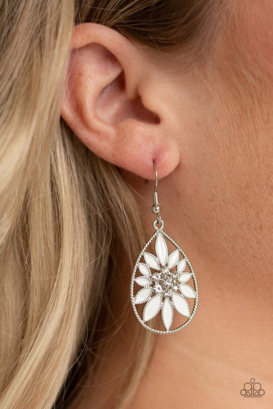 Floral Morals - White Earrings