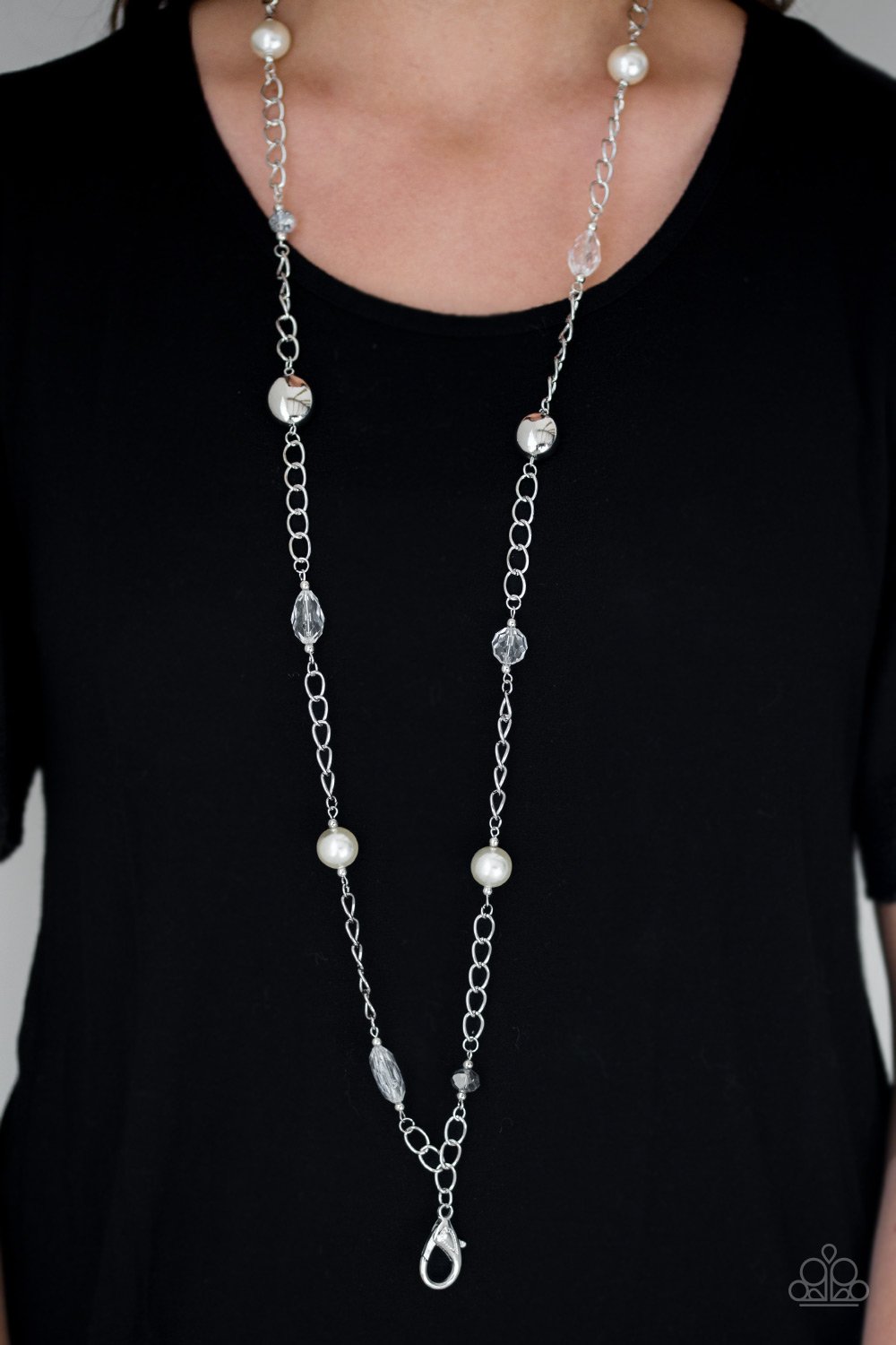 Only For Special Occasions - White Lanyard Necklace