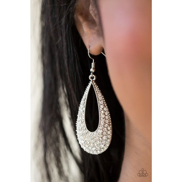 Big Time Spender - White Earring